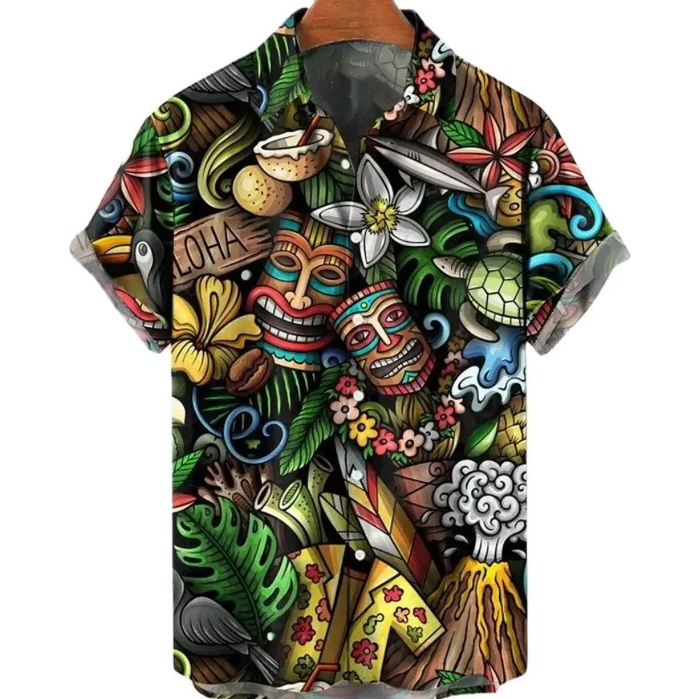 Streetwear Brand Label - Camisa de playa para hombre, ropa